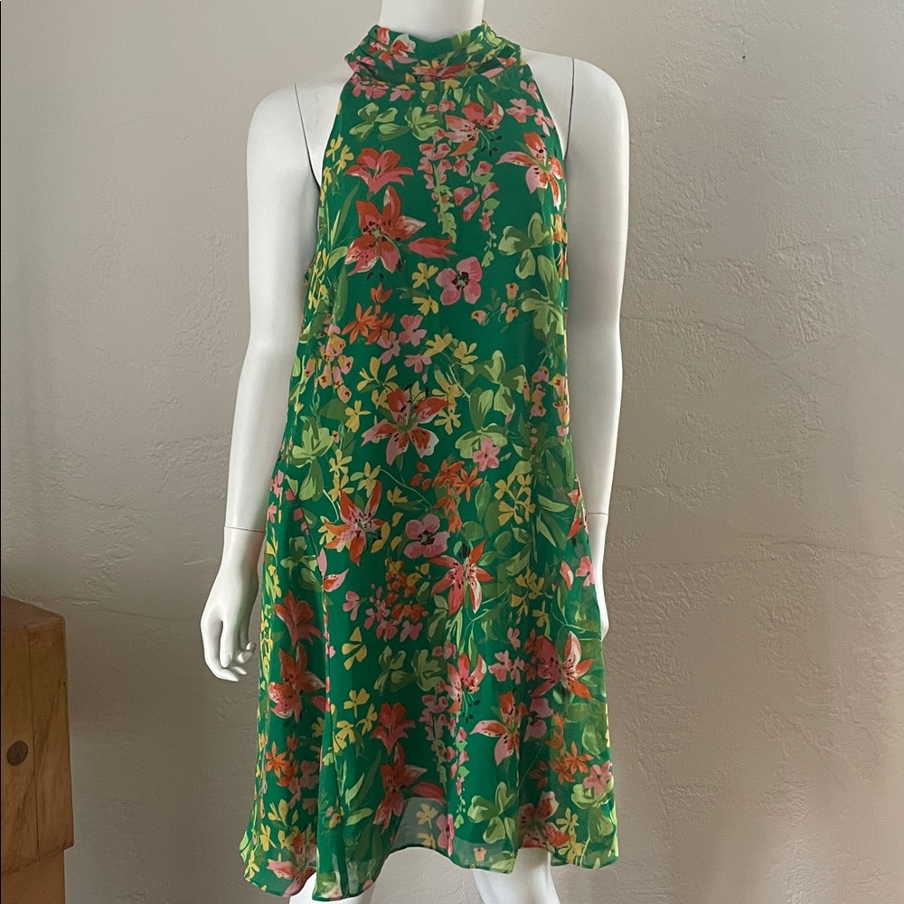 Vince Camuto Green Floral Dress